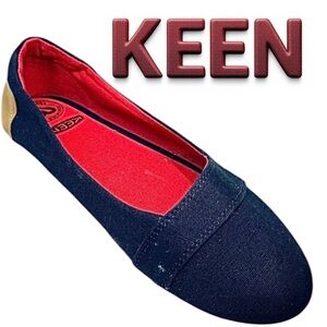 KEEN Women’s Canvas Ballet Flats Casual Loafer Size 8 Medium Black